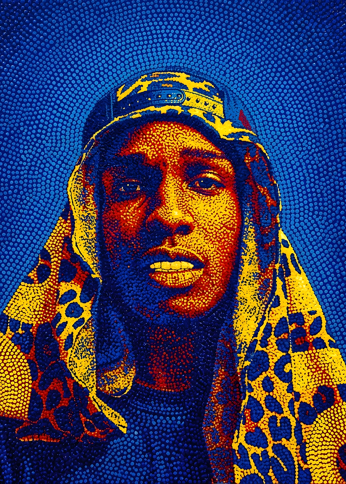 Pointillist Portrait of A$AP Rocky