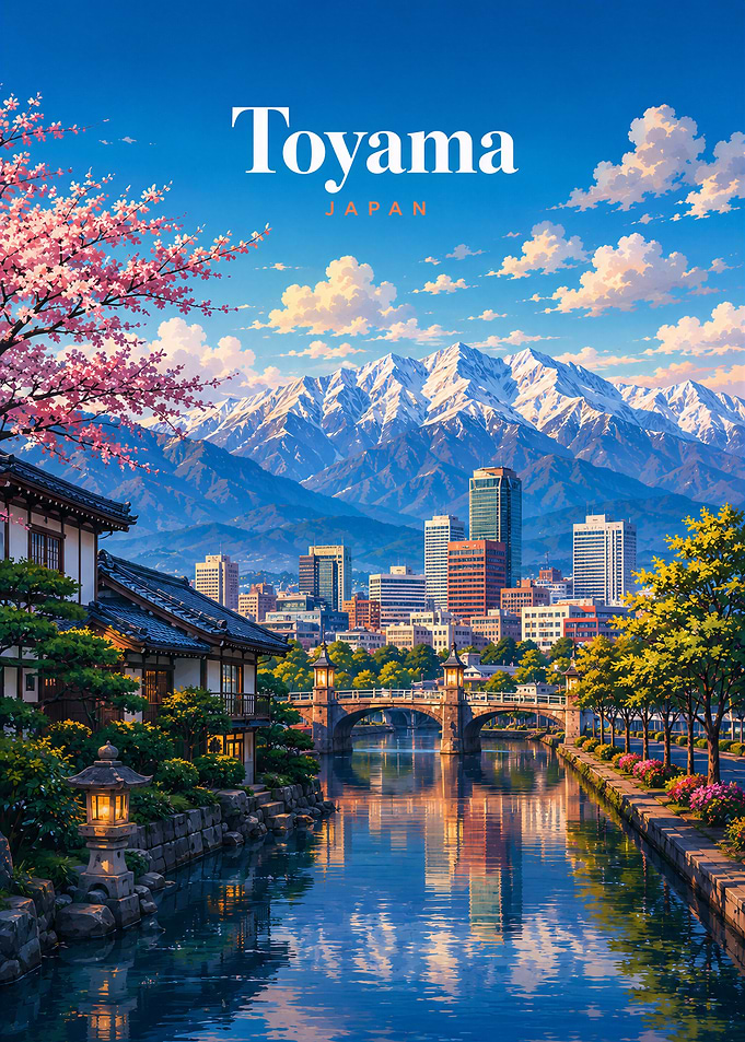 Toyama Japan Travel Poster