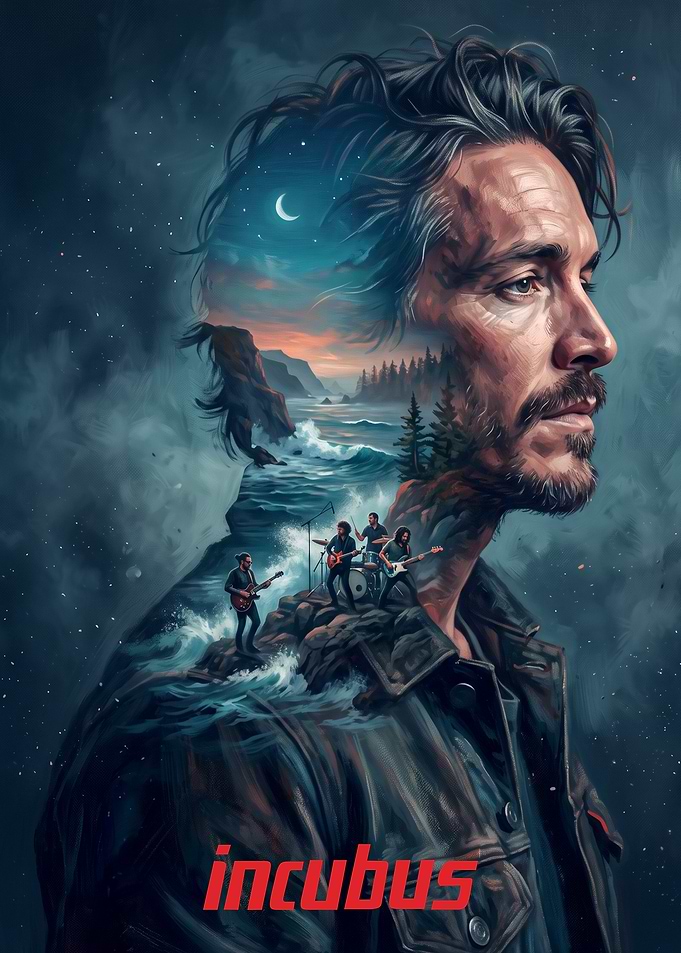 Incubus Band Double Exposure Portrait