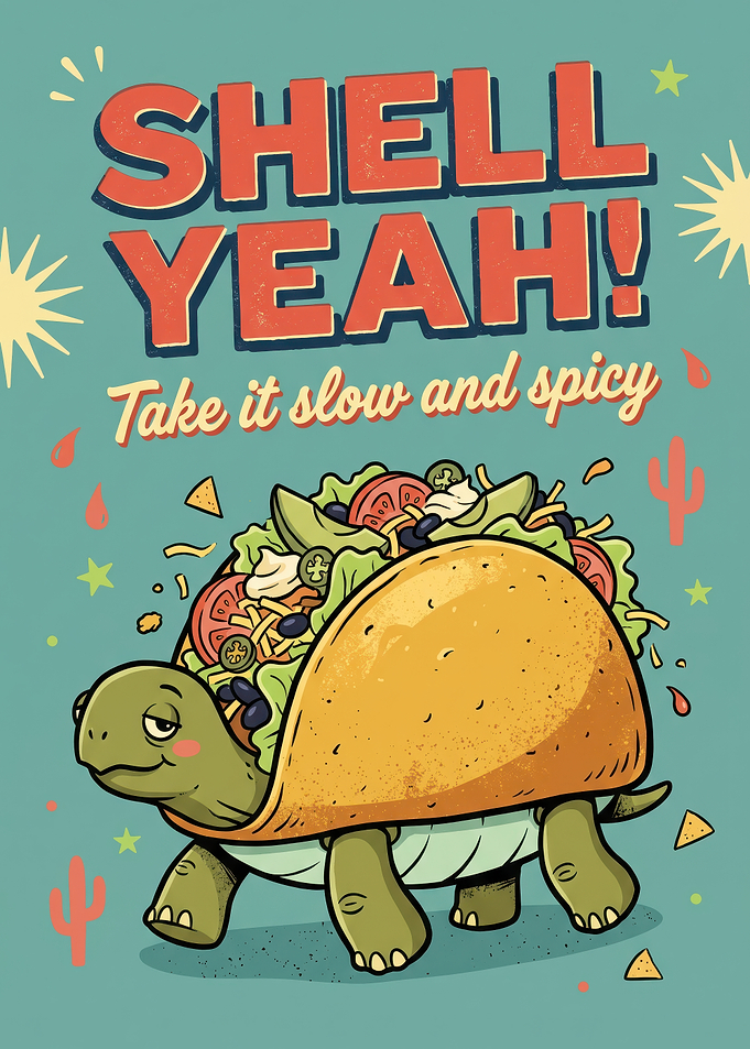 Shell Yeah Taco Turtle Poster