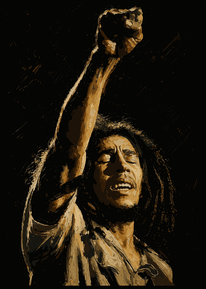 Bob Marley Fist Raised Portrait