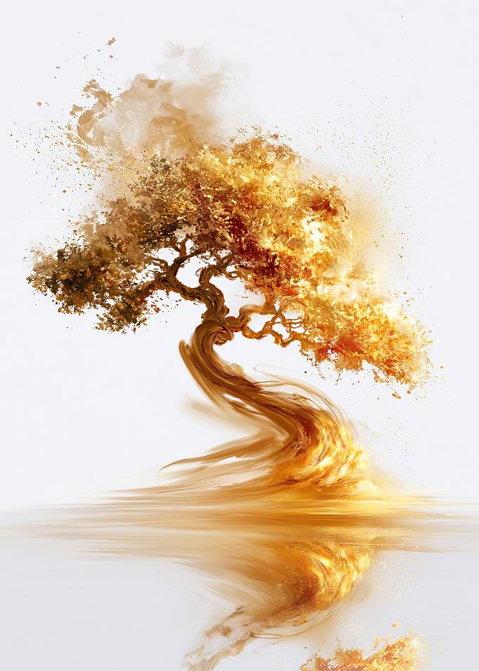 Golden Ethereal Bonsai Tree