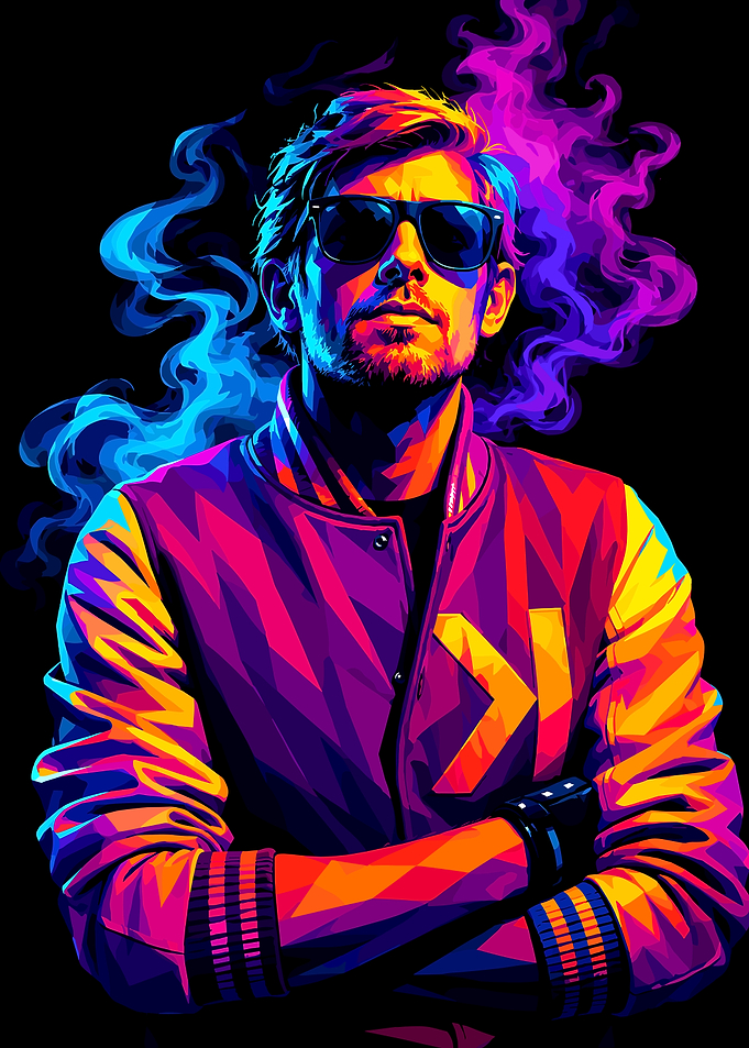 Neon Pop Art Portrait of Kavinsky