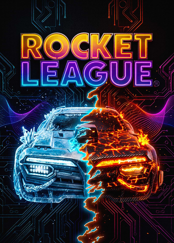 Rocket League Ice and Fire Car