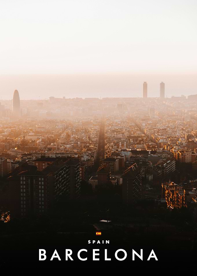 Barcelona Cityscape at Sunset