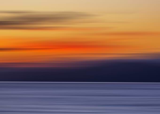 Abstract Motion Blur Sunset Over Water