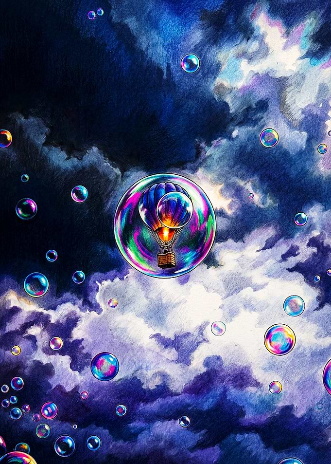 Hot Air Balloon Inside a Bubble