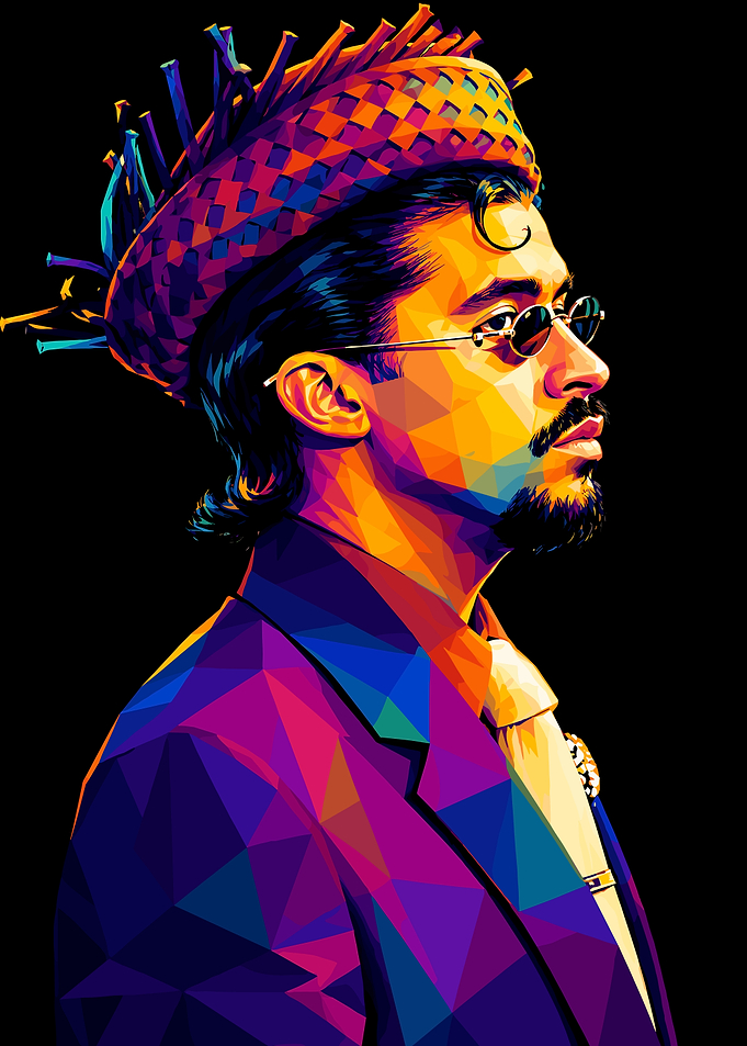 Bad Bunny Low Poly Portrait