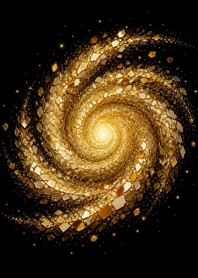 Golden Spiral Galaxy Abstract Art