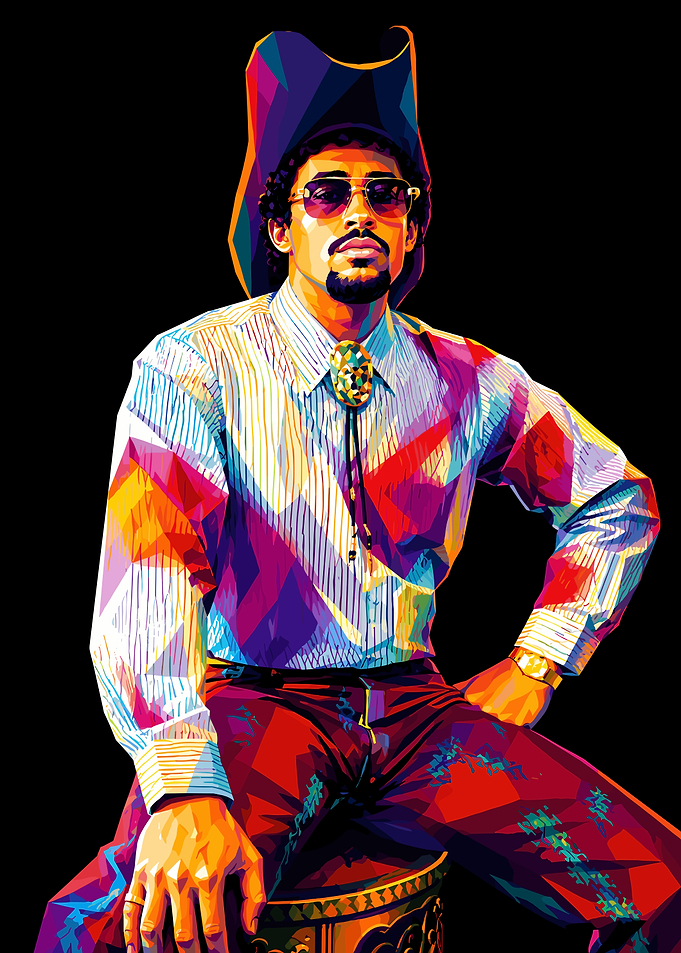 Colorful Pop Art Cowboy Portrait bad bunny