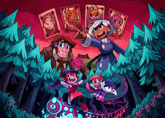 Mystery Train Adventure Cartoon Illustration