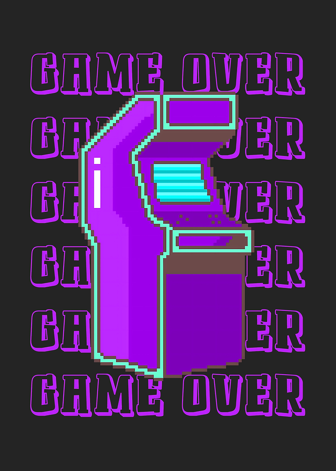 Game Over - Pixel Art of an Arcade