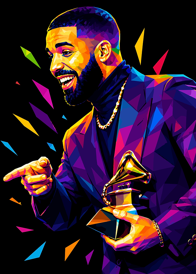 Drake Low Poly Pop Art Portrait