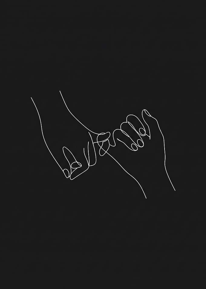 Minimalist Pinky Promise Line Art