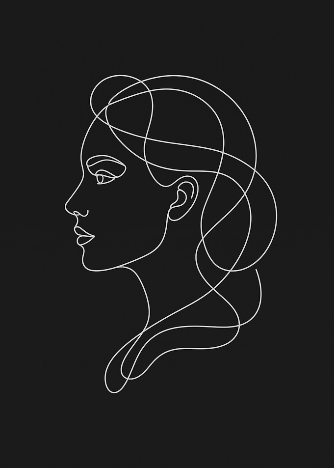 Minimalist Continuous Line Woman Portrait