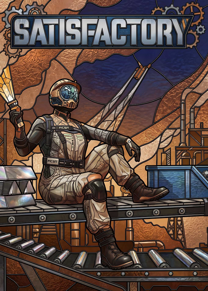 Satisfactory Game Stained Glass Art