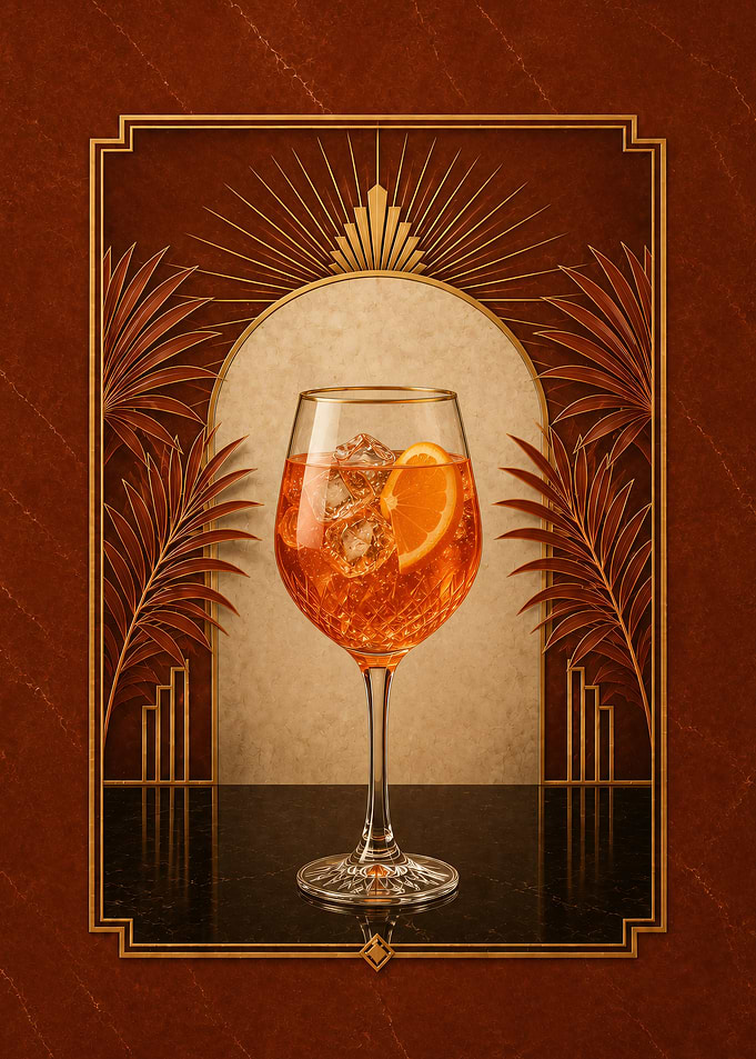 Art Deco Aperol Spritz Cocktail
