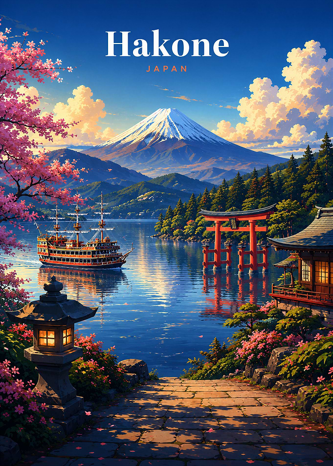 Hakone Japan Travel Poster