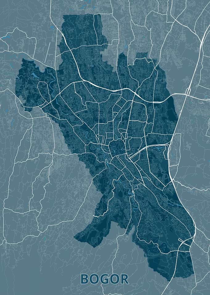 Bogor City Map Print