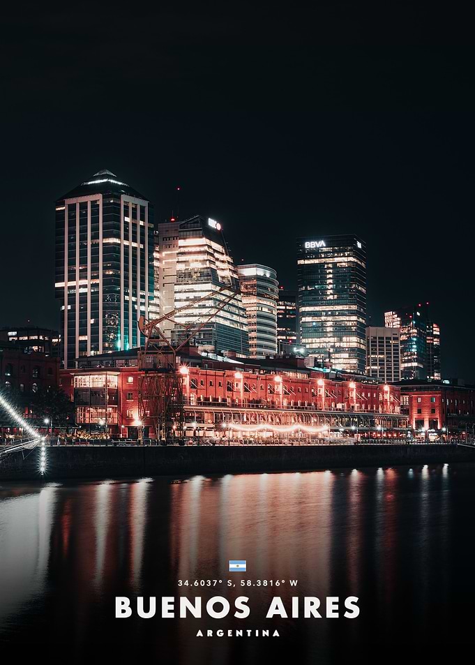 Buenos Aires Puerto Madero Night Skyline