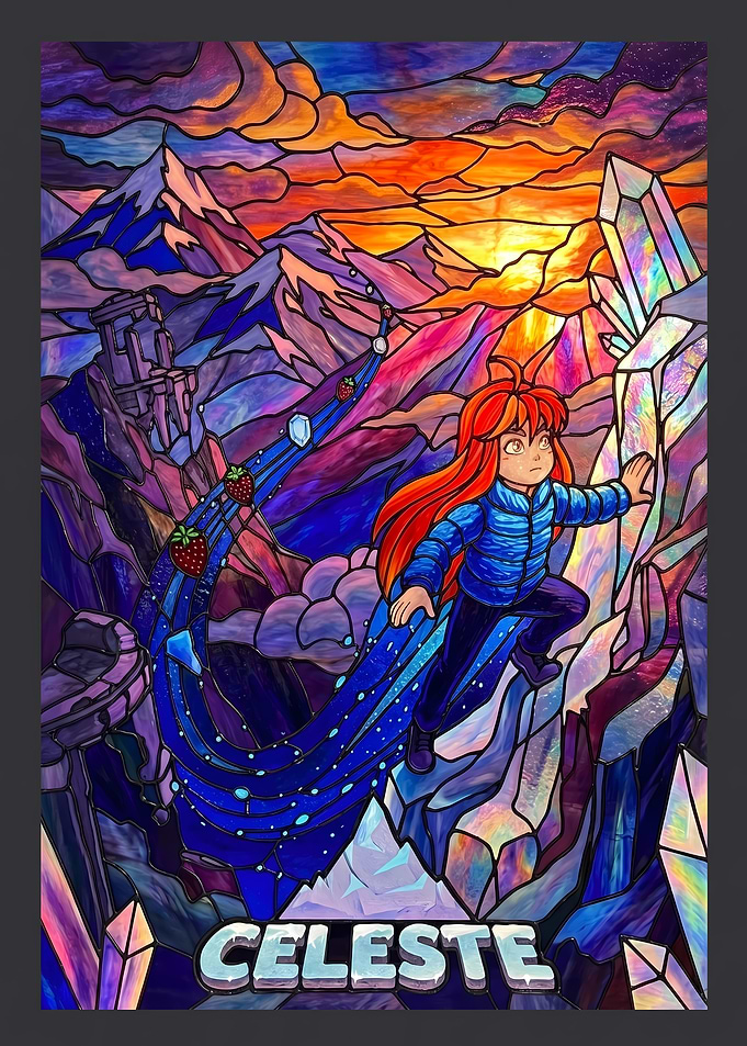 Celeste Stained Glass Mountain Climb