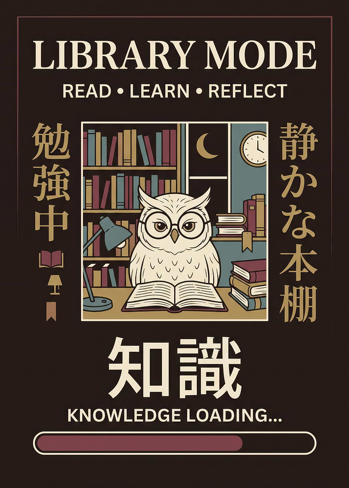 Library Mode Owl Study Poster