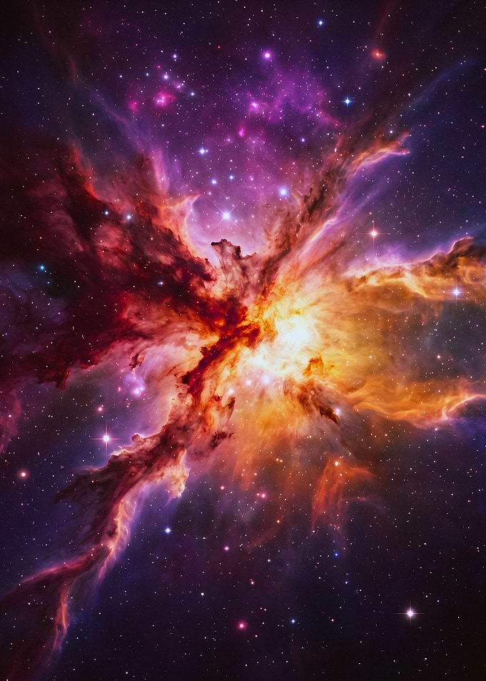 Vibrant Cosmic Nebula Star Formation