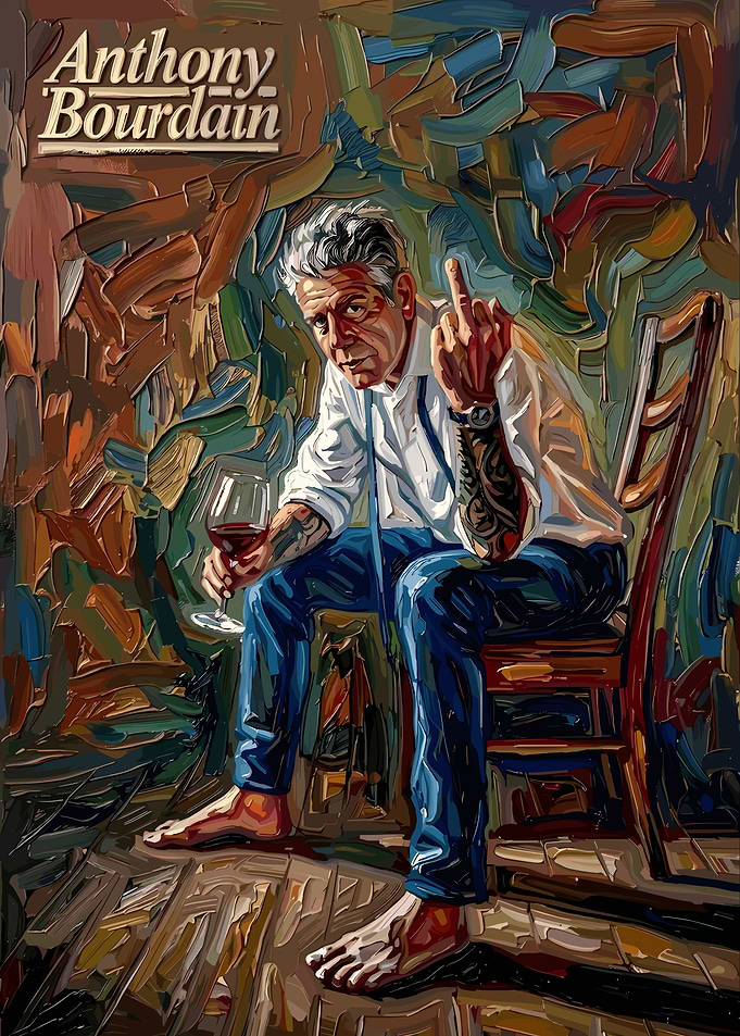 Anthony Bourdain Portrait Painting