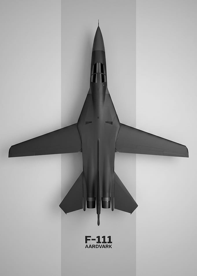 F-111 Aardvark Minimalist Aviation Poster