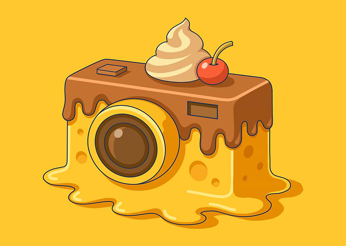Melting Camera Dessert Illustration
