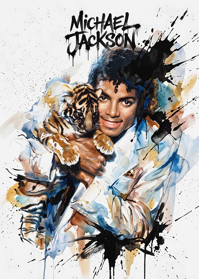 Michael Jackson with Tiger Cub Portrait