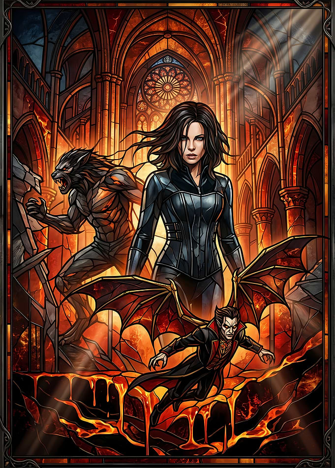 Underworld Movie Stained Glass Art