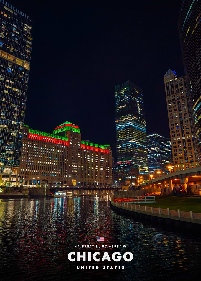 Chicago Skyline at Night