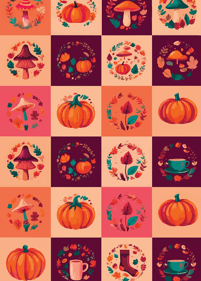 Autumn Harvest Pattern Grid