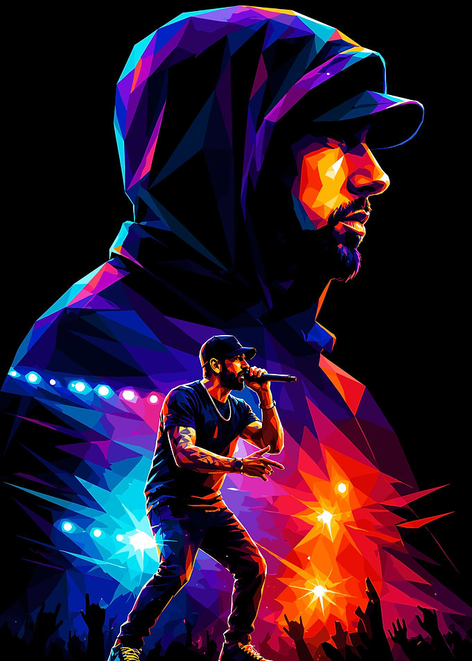 Eminem Low Poly Concert Art