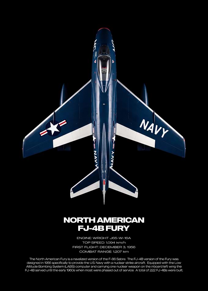 North American FJ-4B Fury Aircraft Poster