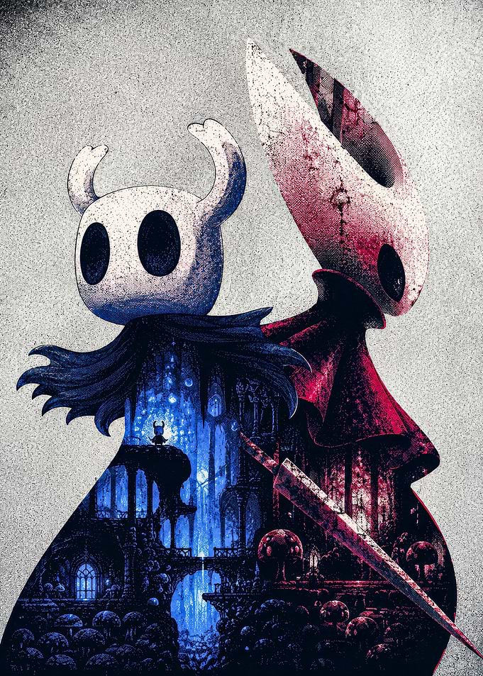 Hollow Knight and Hornet Double Exposure