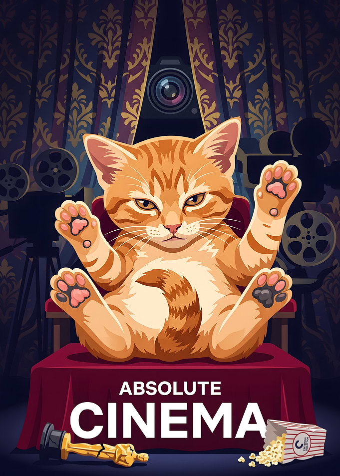 Absolute Cinema Cat Poster
