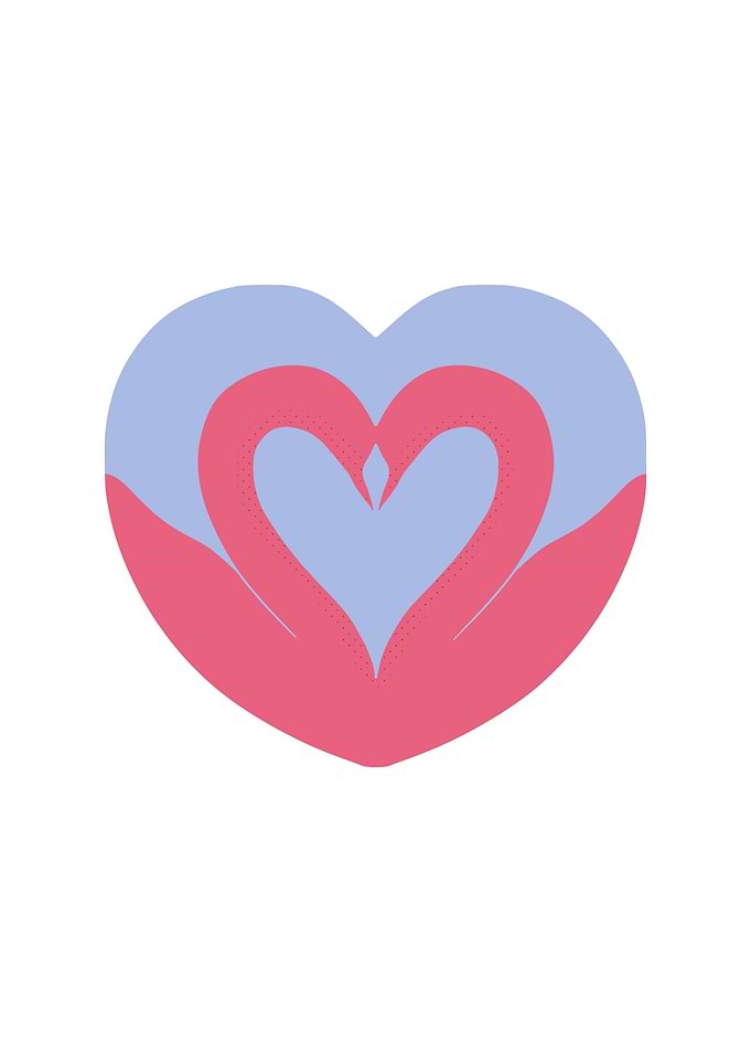 Minimalist Heart Shaped Swan Illustration