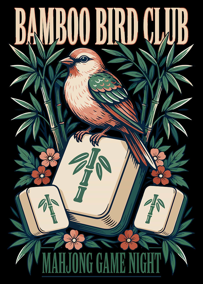 Bamboo Bird Club Mahjong Graphic