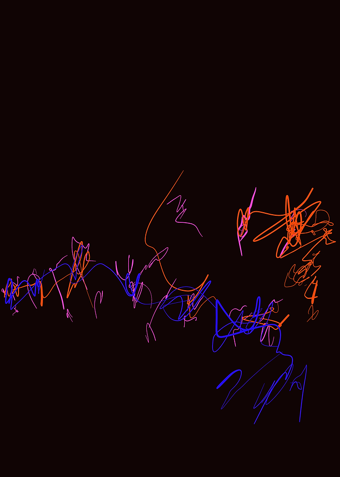 Abstract Neon Scribble Art