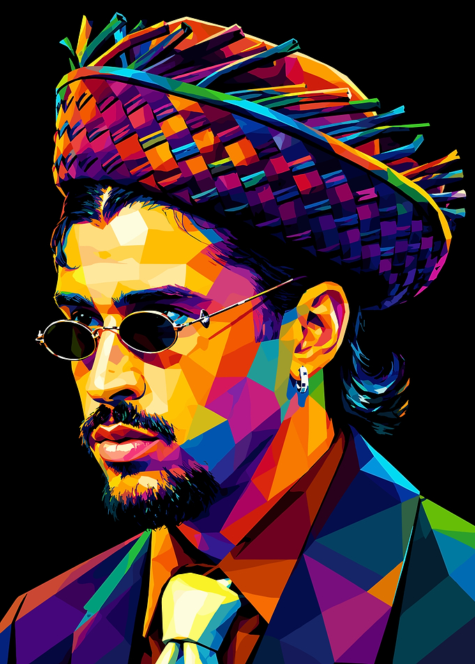 Bad Bunny WPAP Pop Art Portrait