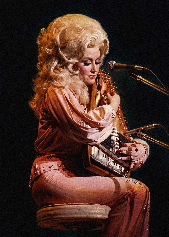 Dolly Parton Playing Autoharp Vintage