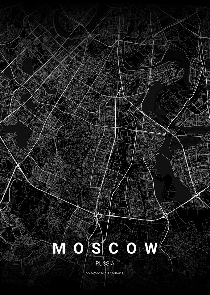 Minimalist Moscow City Map Poster
