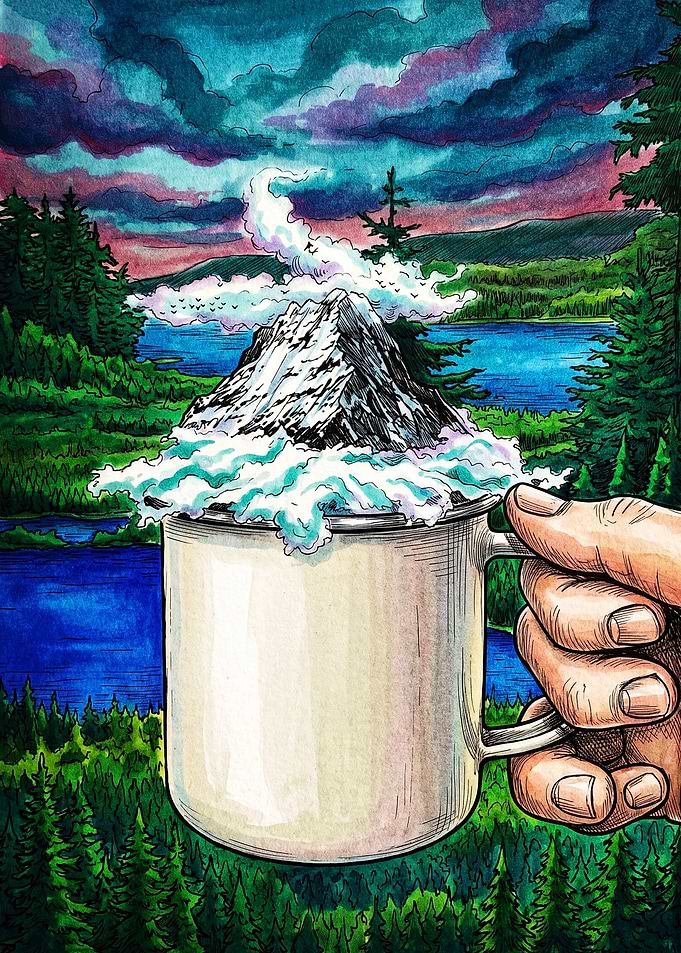 Mountain Peak in a Coffee Mug