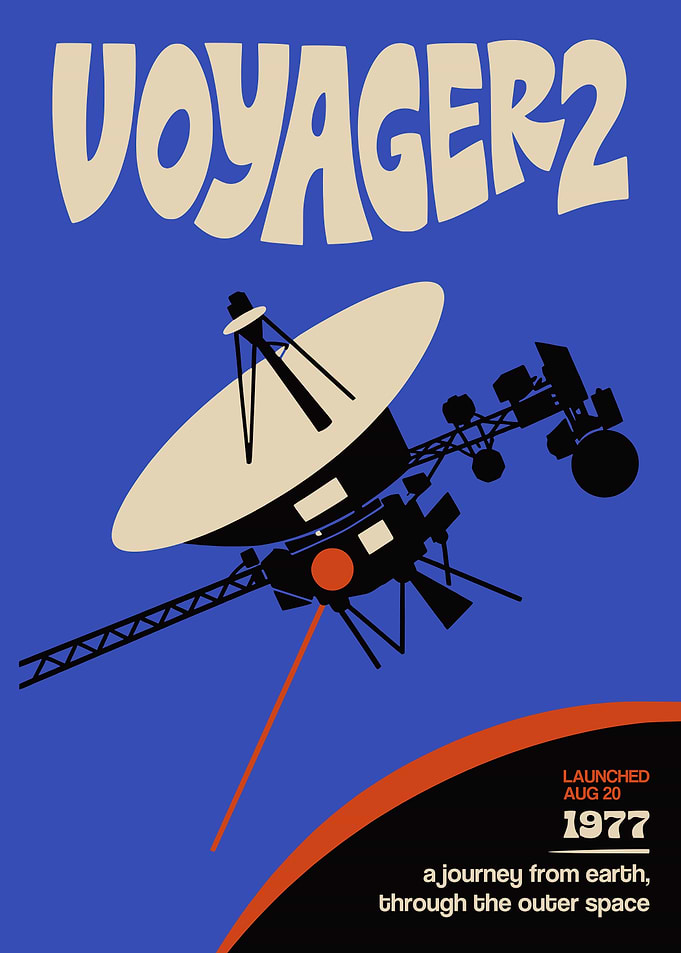 Voyager 2 Space Exploration Poster
