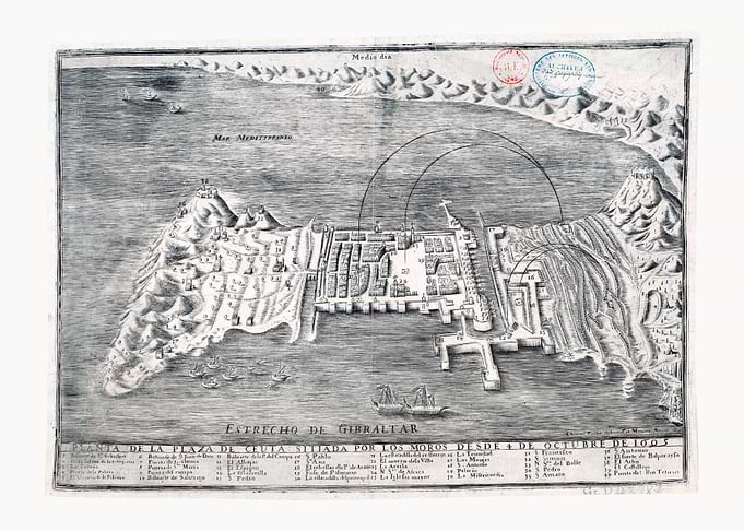 1695 Siege of Ceuta Map