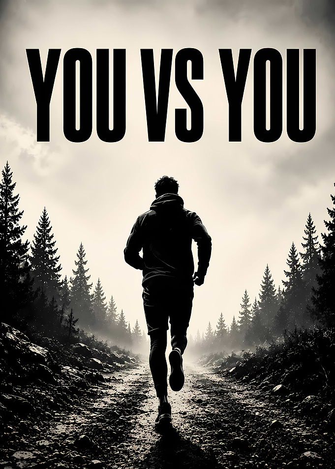 You vs You Motivational Running Poster