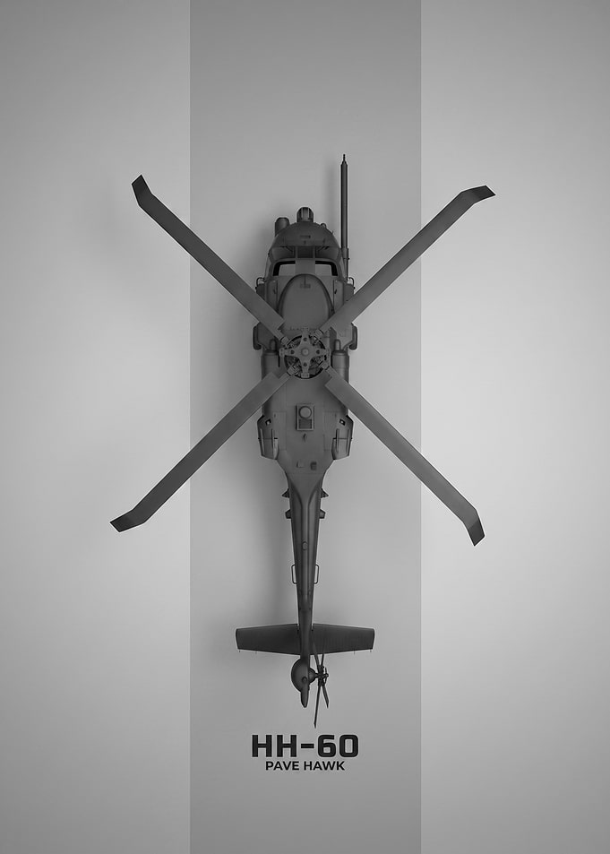 Minimalist HH-60 Pave Hawk Helicopter