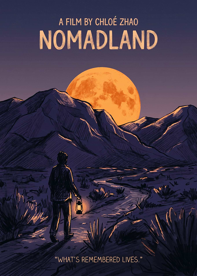 Nomadland 2020 Drama Desert Landscape Full Moon